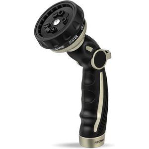 Hose Nozzle Heavy Duty, Metal Water Hose Sprayer for Garden, 9 Spray Patterns